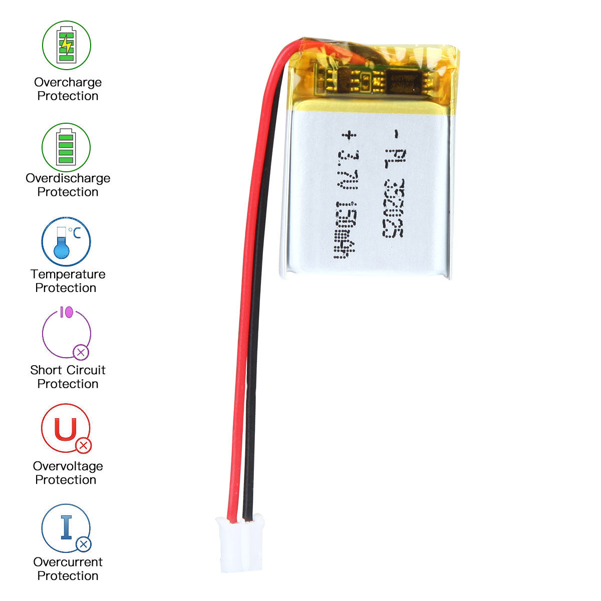 3.7V 150mAh 352025 Rechargeable Lithium Polymer Battery