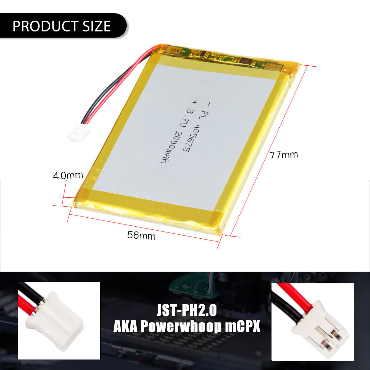 3.7V 2000mAh 405675 Rechargeable Lithium Polymer Battery