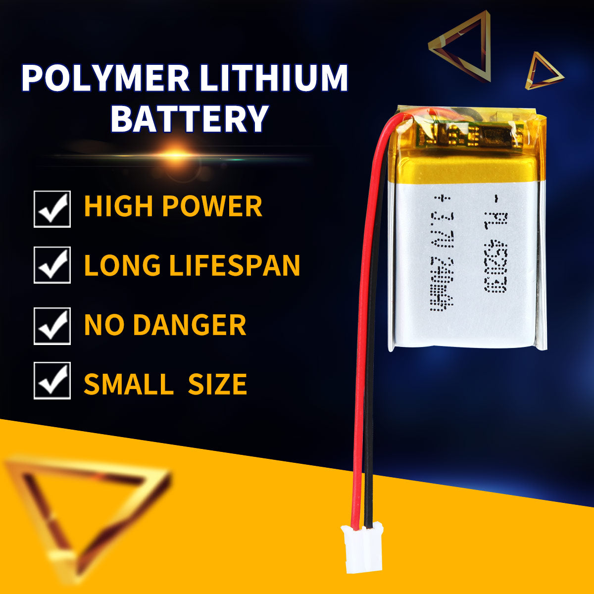 3.7V 240mAh 452030 Batterie Lithium Polymère Rechargeable Longueur 32mm