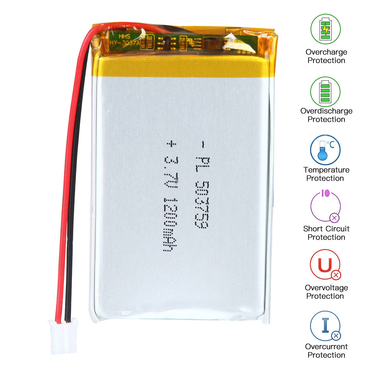 3.7V 503759 1200mAh Rechargeable Lithium Polymer Battery