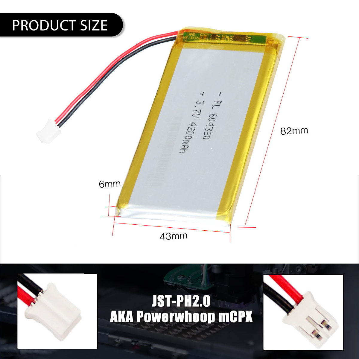 YDL 3.7V 4200mAh 604380 Rechargeable Lithium Polymer Battery