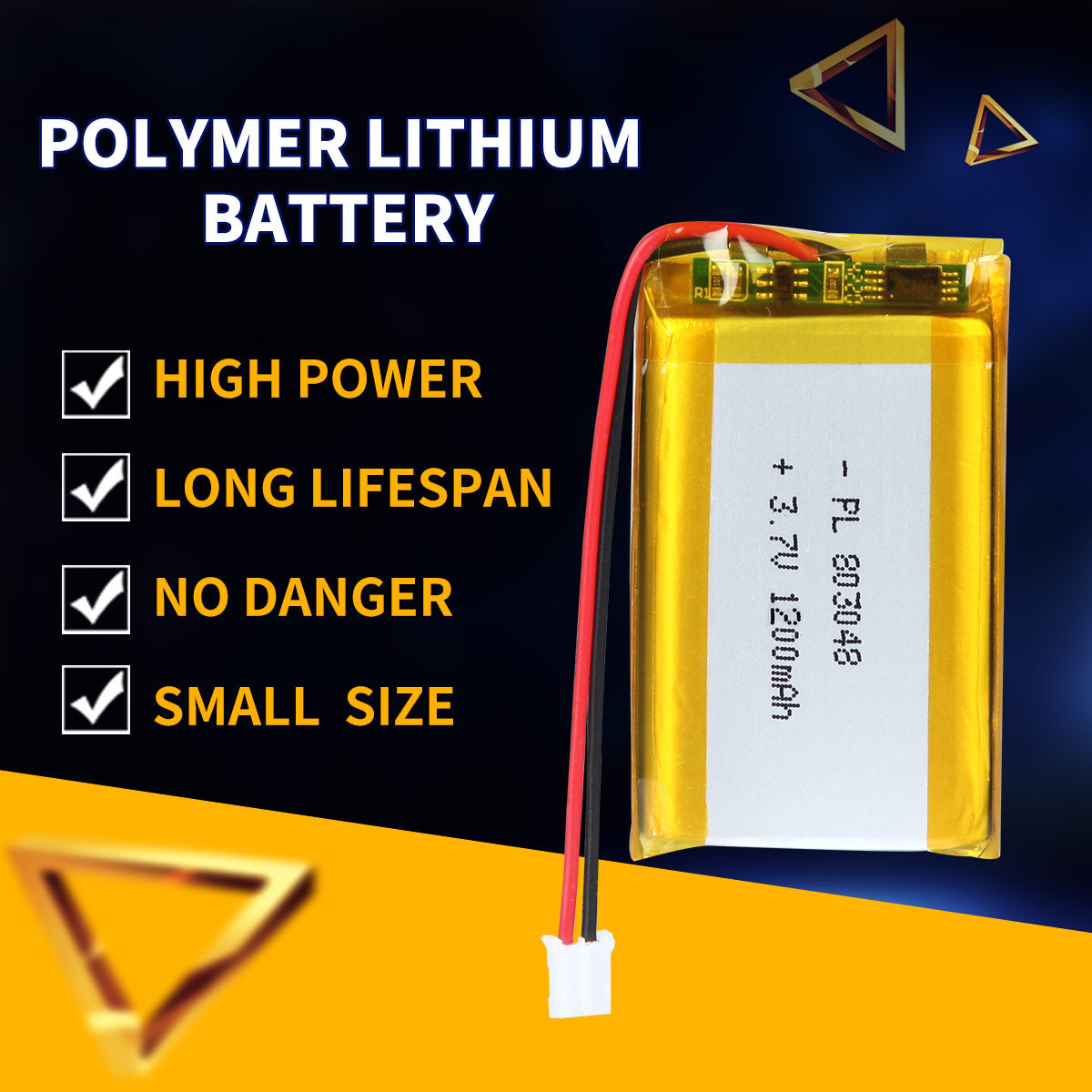 1200mAh 3.7V Lithium Polymer Battery 803048 | YDL Battery