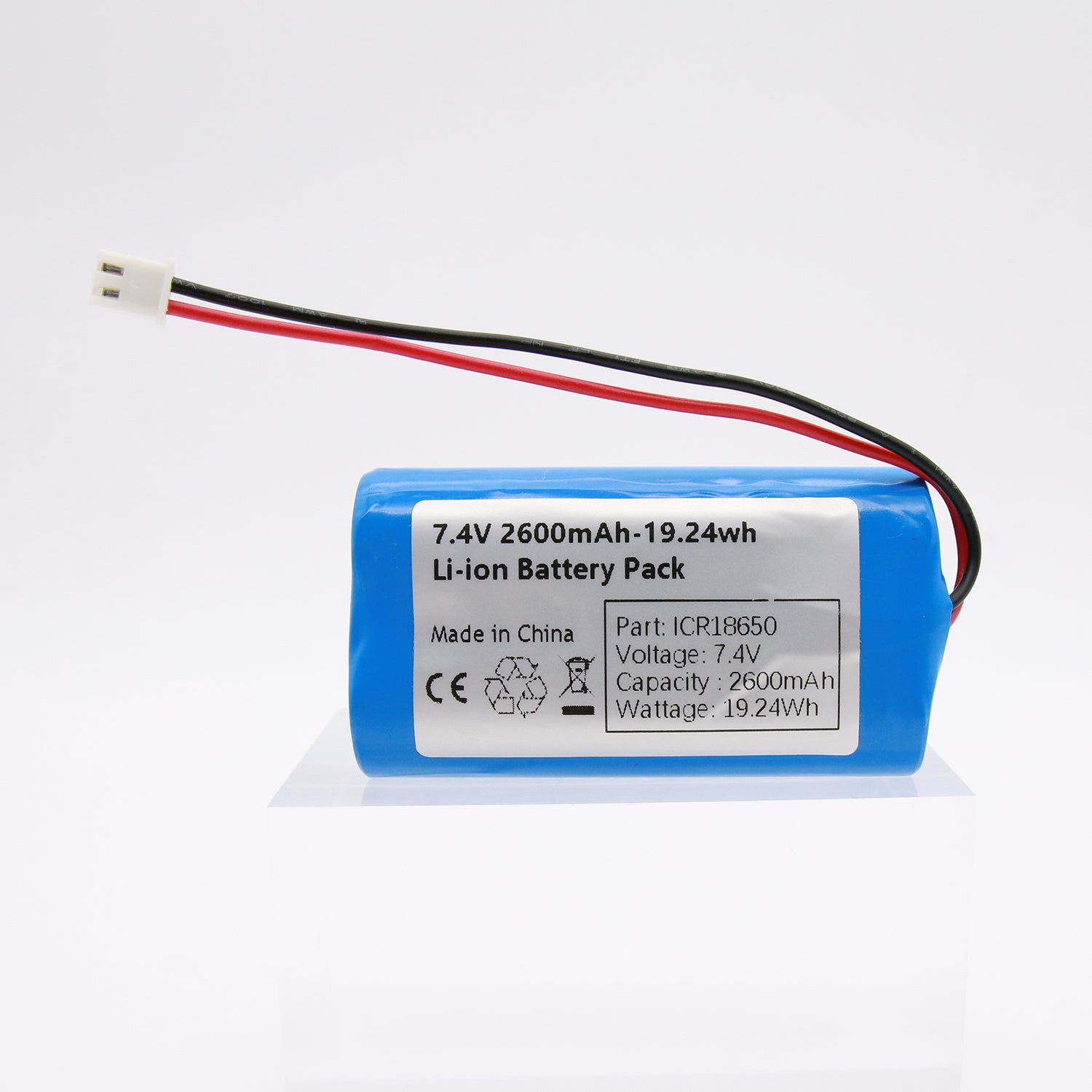 Batteries rechargeables Li-ion YDL 7.4V 2600mAh Batteries de remplacement pour l'électronique, les jouets, l'éclairage, l'équipement