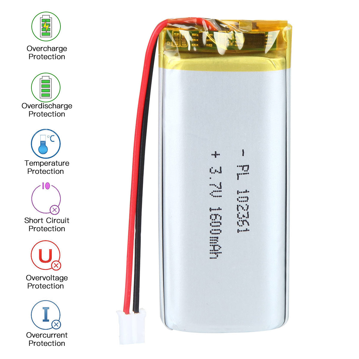 3.7V 1600mAh 102361 Rechargeable Lithium Polymer Battery