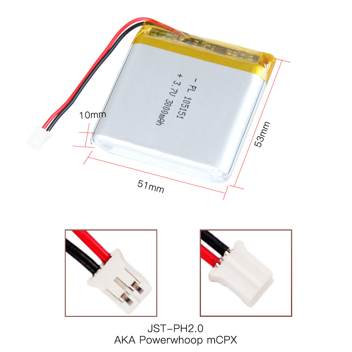 3.7V 3000mAh 105151 Rechargeable Lithium Polymer Battery