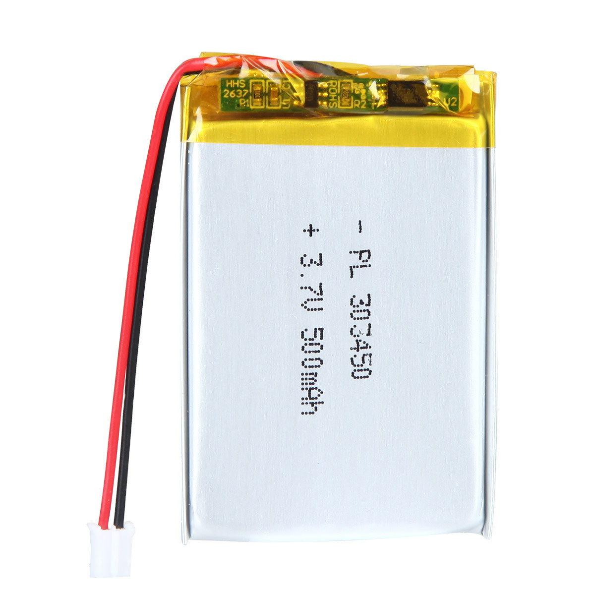 3.7V 500mAh 303450 Batterie lithium-polymère rechargeable Longueur 52mm