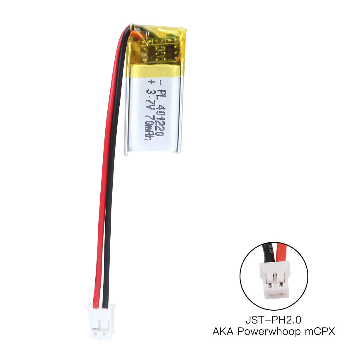 YDL  3.7V 70mAh 401220 Rechargeable Lithium Polymer Battery Length 22mm