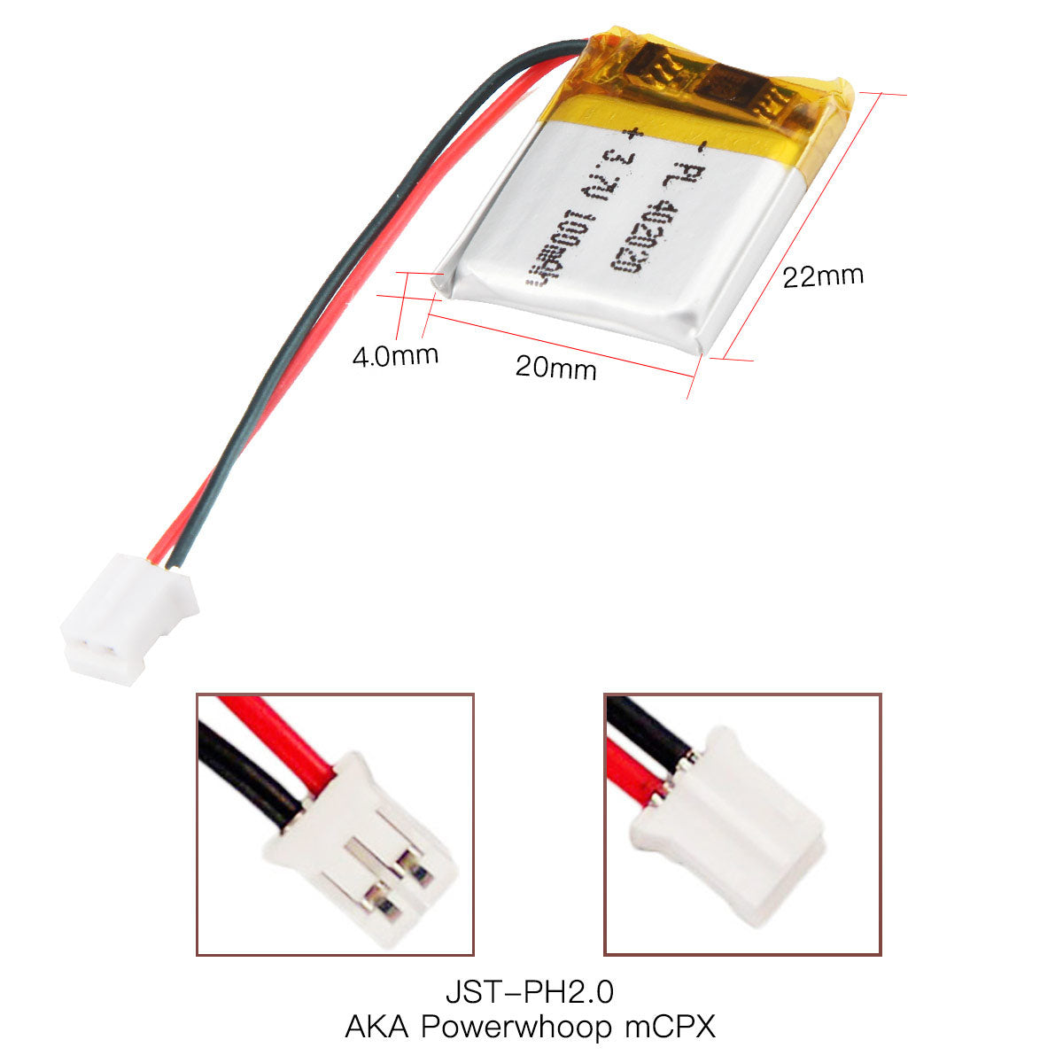 YDL 3.7V 100mAh 402020 Rechargeable Lithium  Polymer Battery