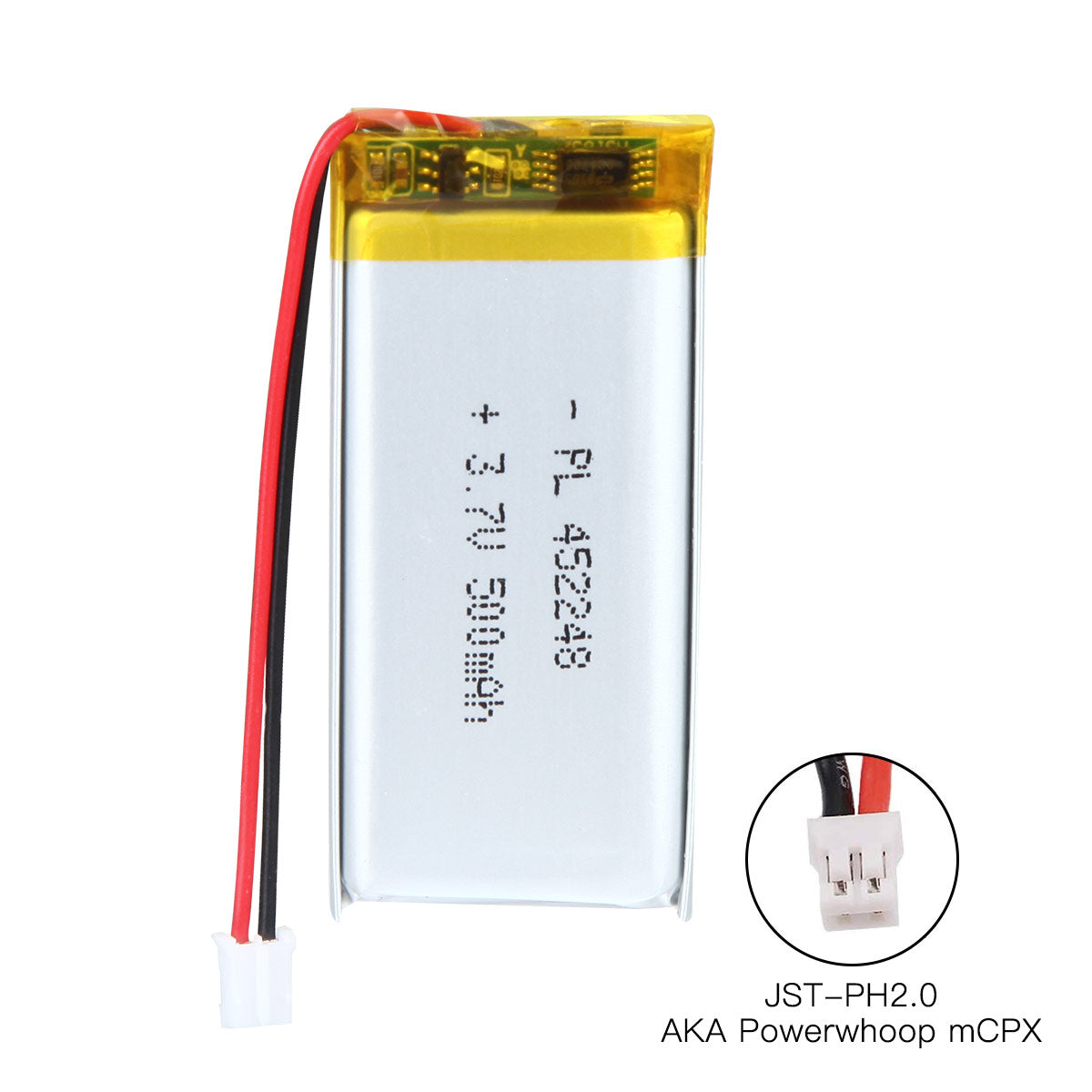 YDL 3.7V 500mAh 452248 Rechargeable Lithium Polymer Battery Length 50mm