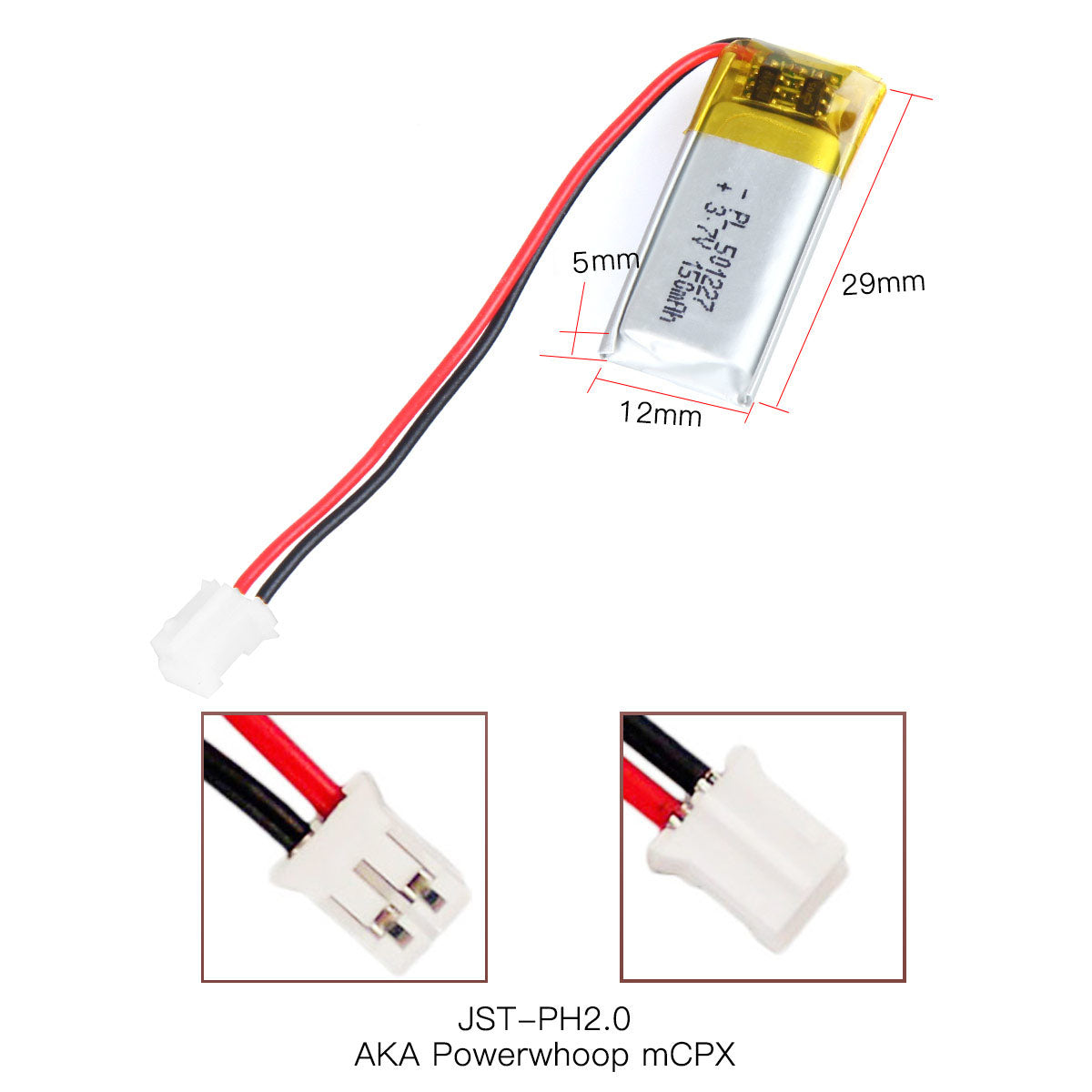 Batteria Ricaricabile Ai Polimeri Di Litio YDL 3,7 V 150 MAh - Foto 3