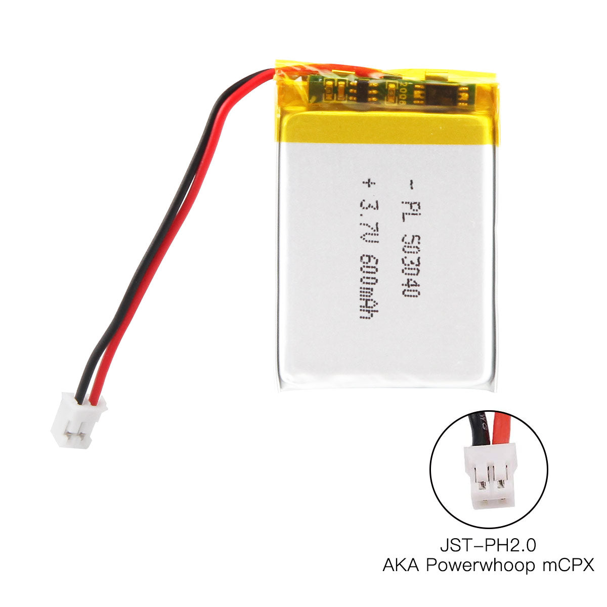 600mAh 3.7V Lithium Polymer Battery 503040 | YDL Battery