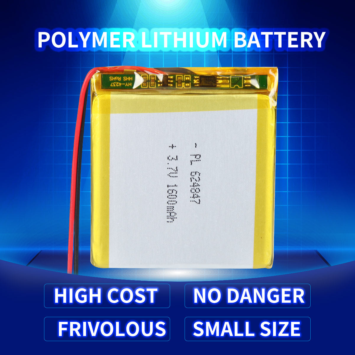 YDL 3.7V 1600mAh 624847 Rechargeable Lithium Polymer Battery
