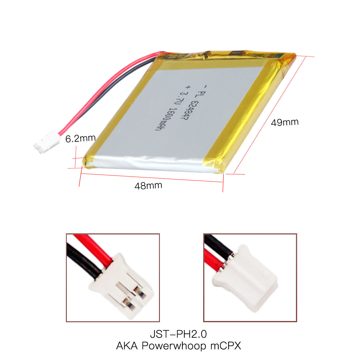 YDL 3.7V 1600mAh 624847 Rechargeable Lithium Polymer Battery