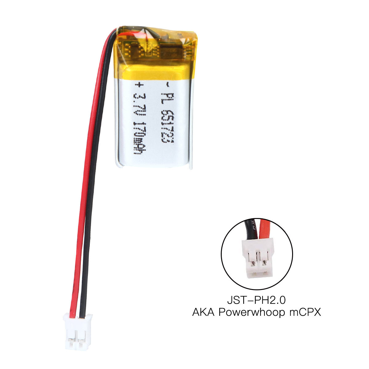 YDL 3.7V 170mAh 651723 Lipo バッテリー充電式リチウムポリマーイオン