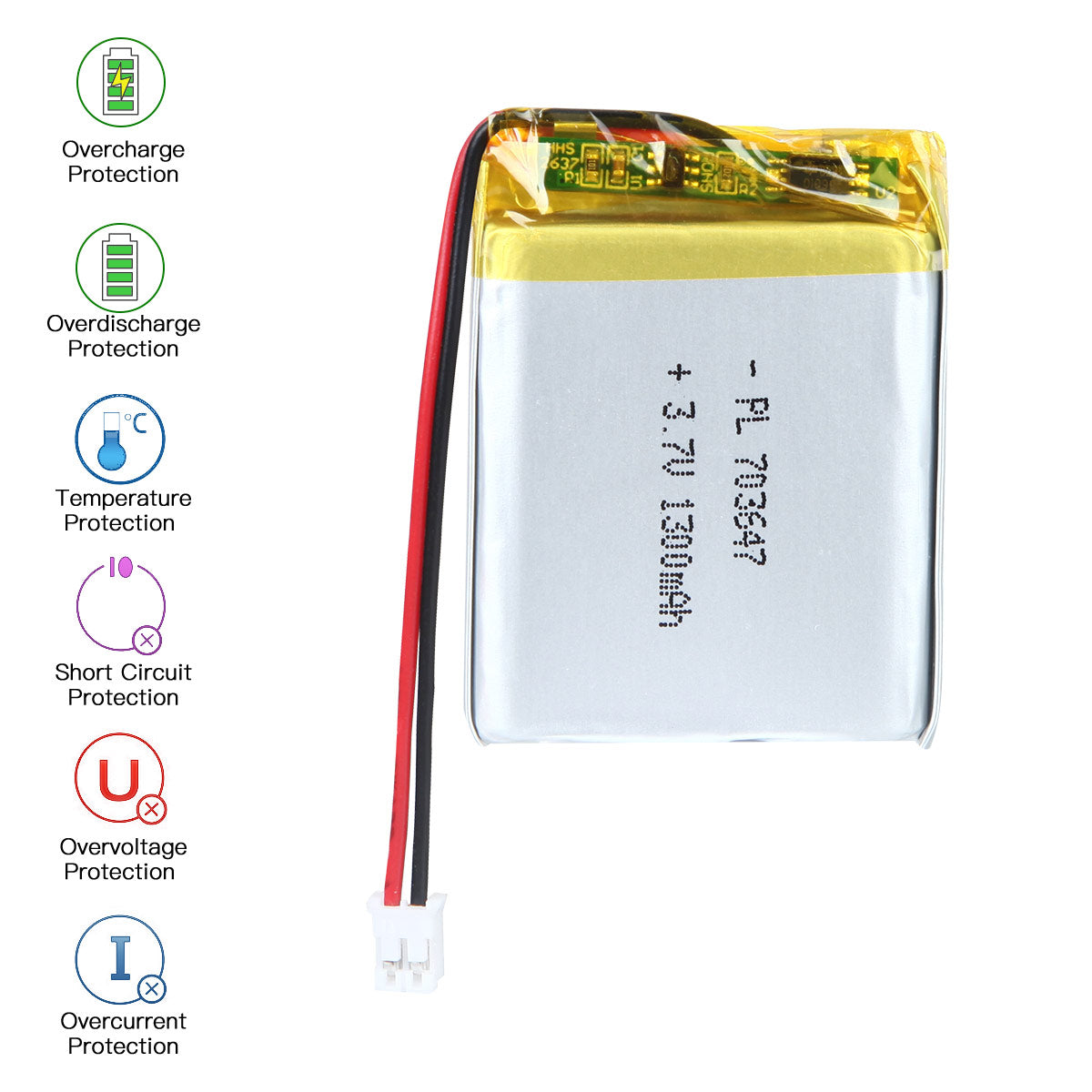 YDL 3.7V 1300mAh 703647 Rechargeable Lithium Polymer Battery