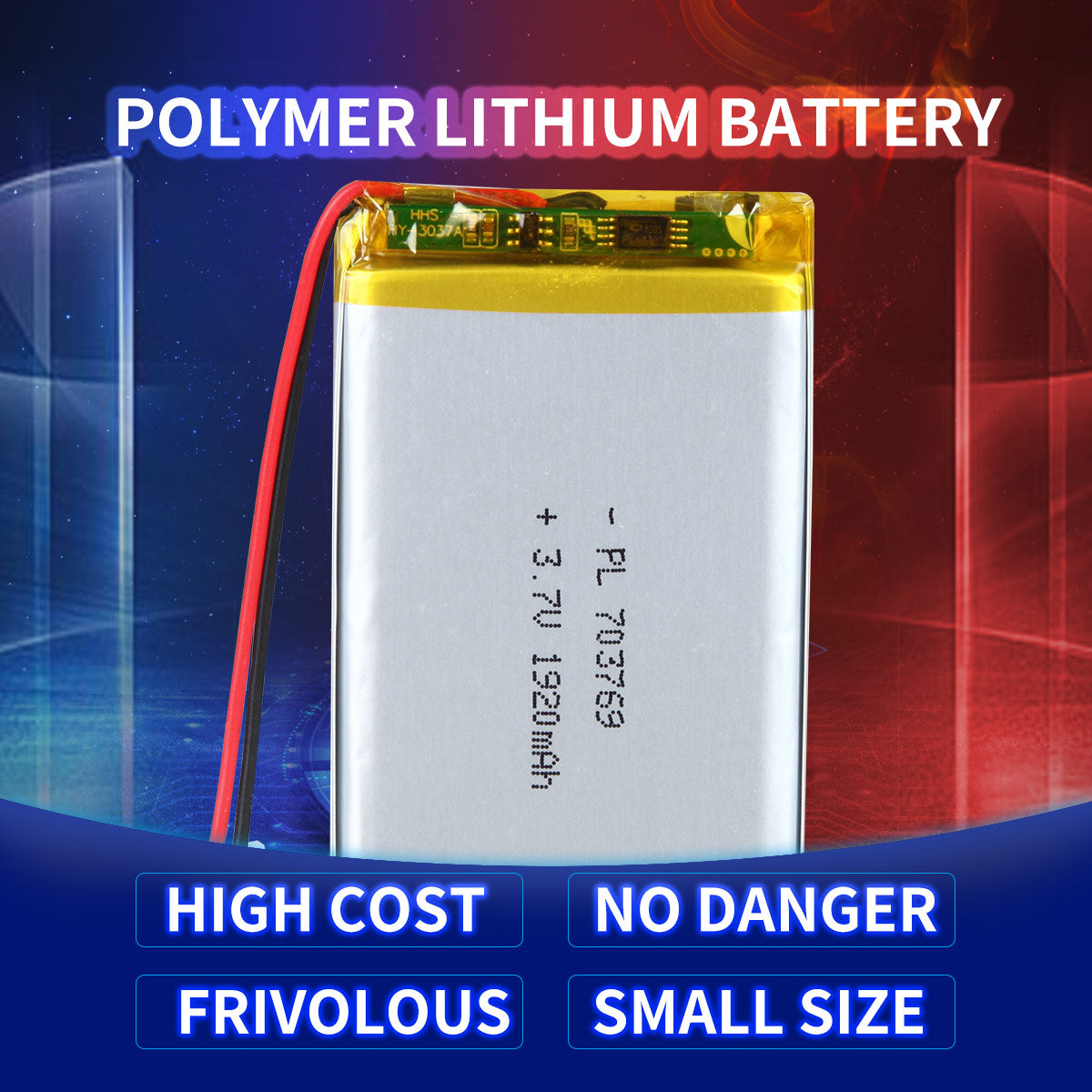 YDL 3.7V 1920mAh 703769 Rechargeable Lithium Polymer Battery