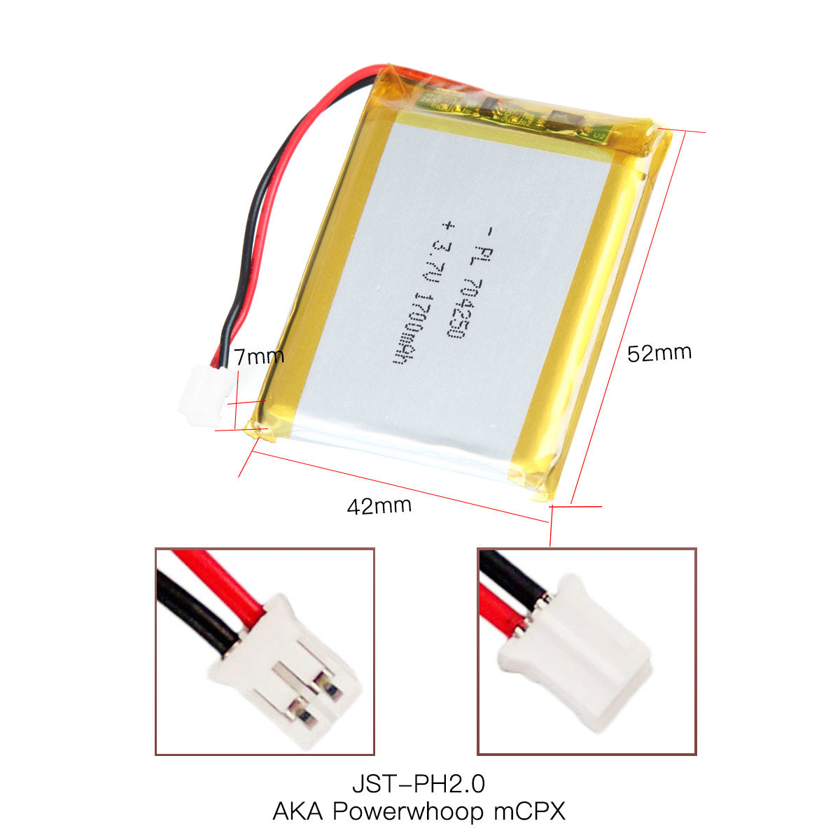 YDL 3.7V 1700mAh 704250 Lithium Polymer Battery Rechargeable Lithium Polymer ion Battery Pack