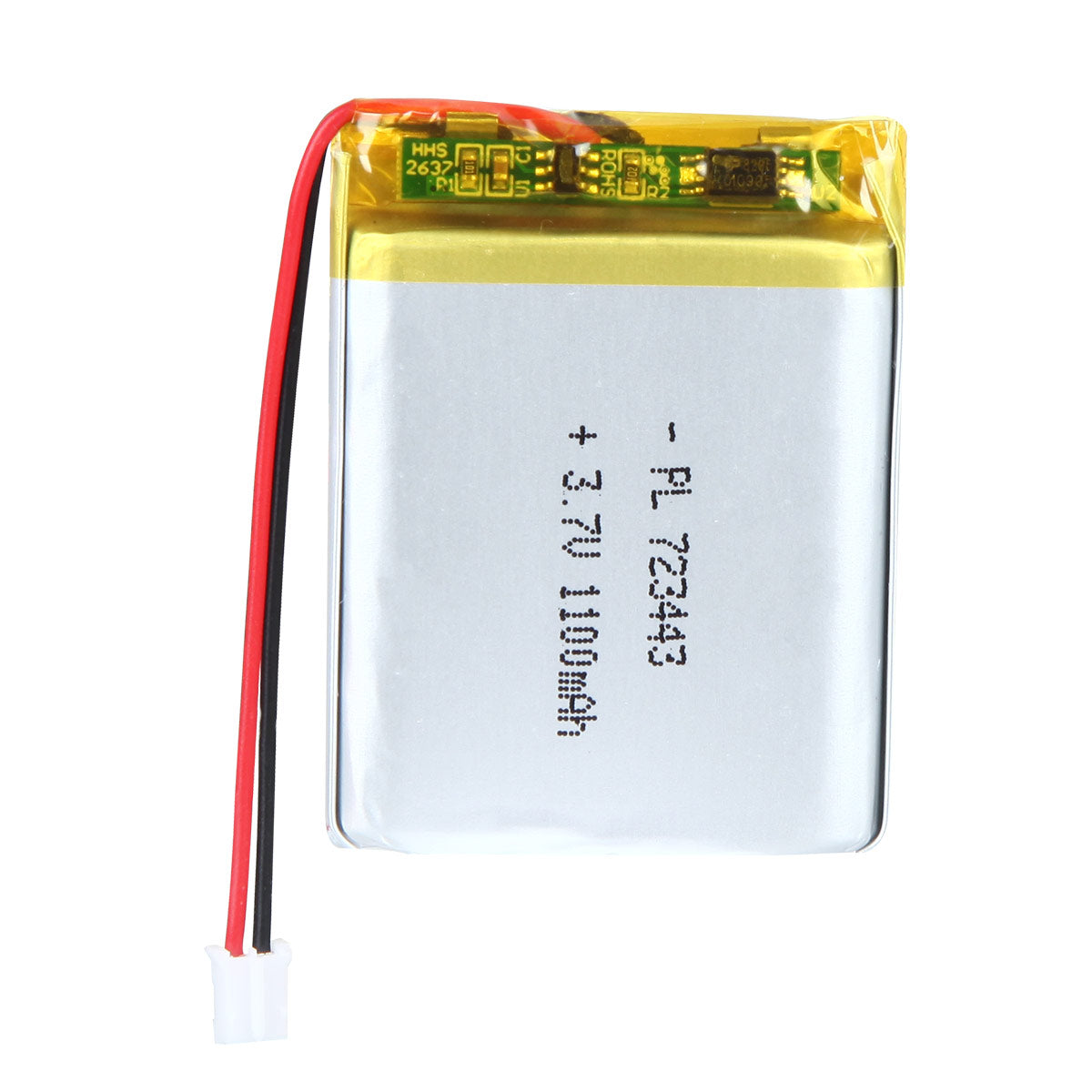 YDL 3.7V 1100mAh 723443 Rechargeable Lithium Polymer Battery Length 45mm