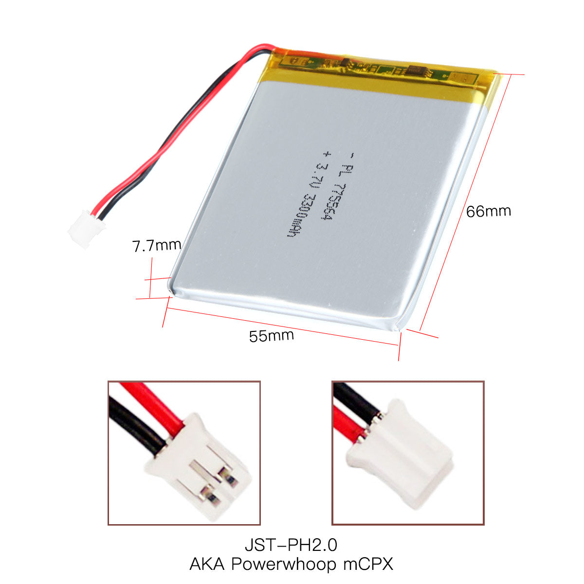 YDL 3.7V 3300mAh 775564 Rechargeable Lithium Polymer Battery
