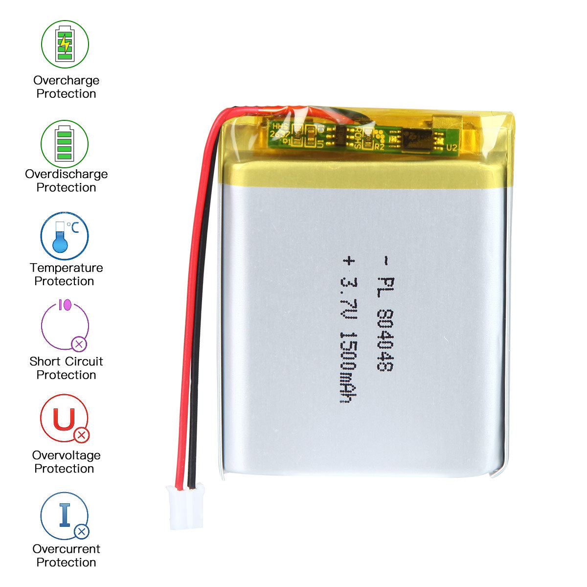 YDL 3.7V 1500mAh 804048 Rechargeable Lithium Polymer Battery