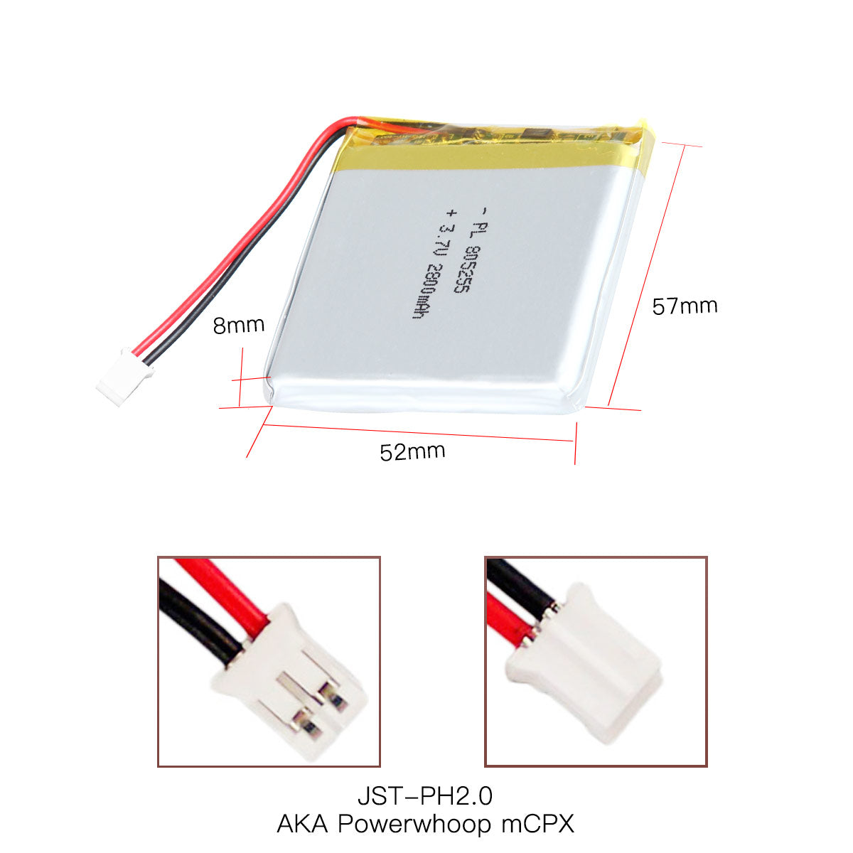 YDL 3.7V 2800mAh 805255 Rechargeable Lithium Polymer Battery