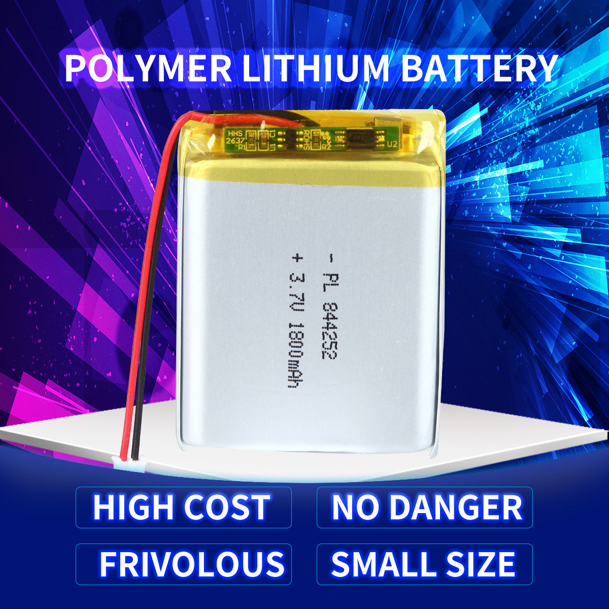 YDL 3.7V 1800mAh 844252 Batterie Lithium Polymère Rechargeable Longueur 54mm