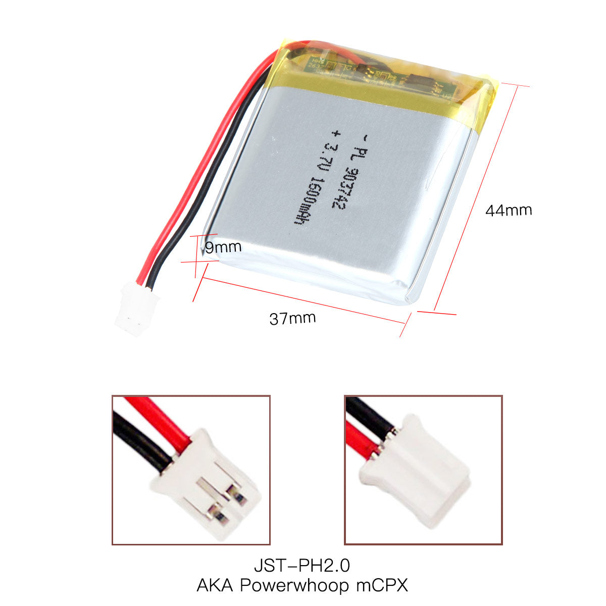 YDL 3.7V 1600mAh 903742 Rechargeable Lithium Polymer Battery